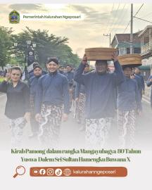Pamong Kalurahan Ngeposari Ikuti Kirab Pamong Peringatan 80 Tahun Sri Sultan Hamengku Buwana X